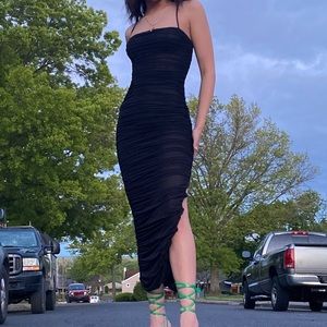 Aritzia Ten By Babaton Black Luxor Long Dress Size 2